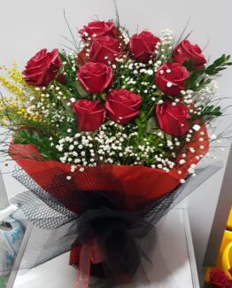 10 kırmızı gül buket