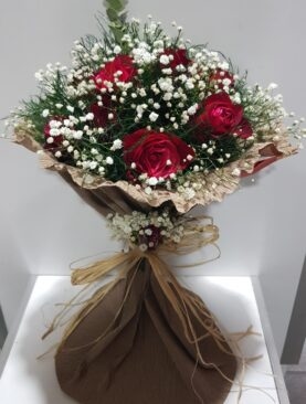 9 kırmızı gül buket