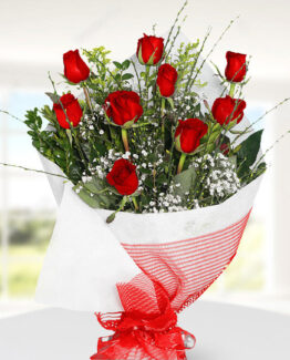 9 kırmızı gül buket