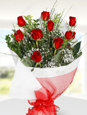 9 kırmızı gül buket