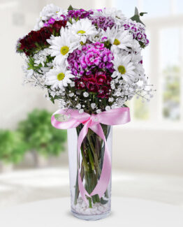 beyaz papatya hüsnüyusuf vazo